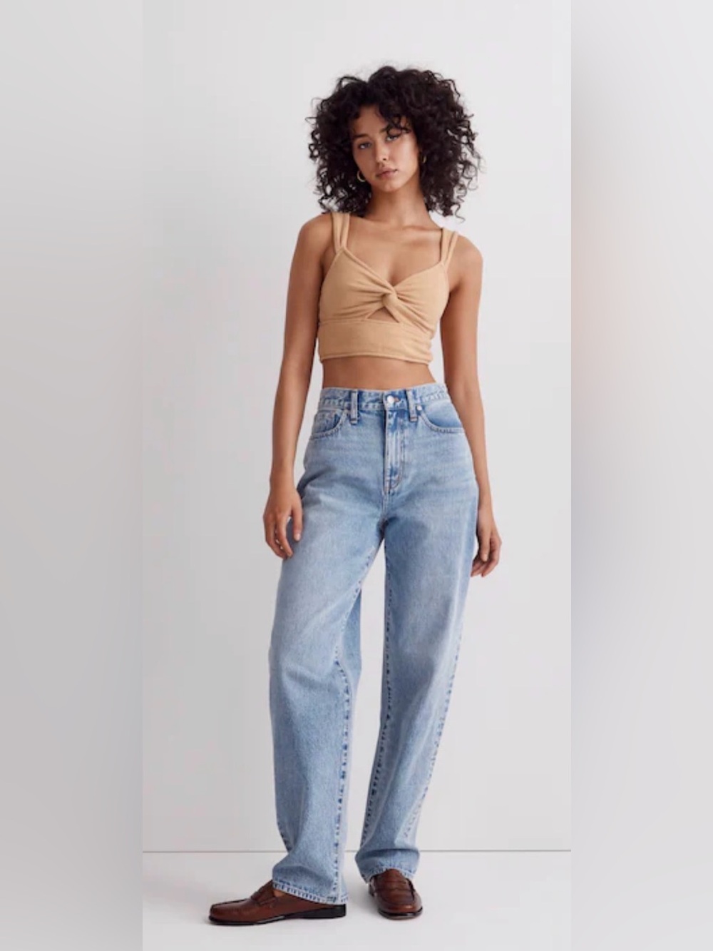 Madewell cutout knot front cropped tank. Size small